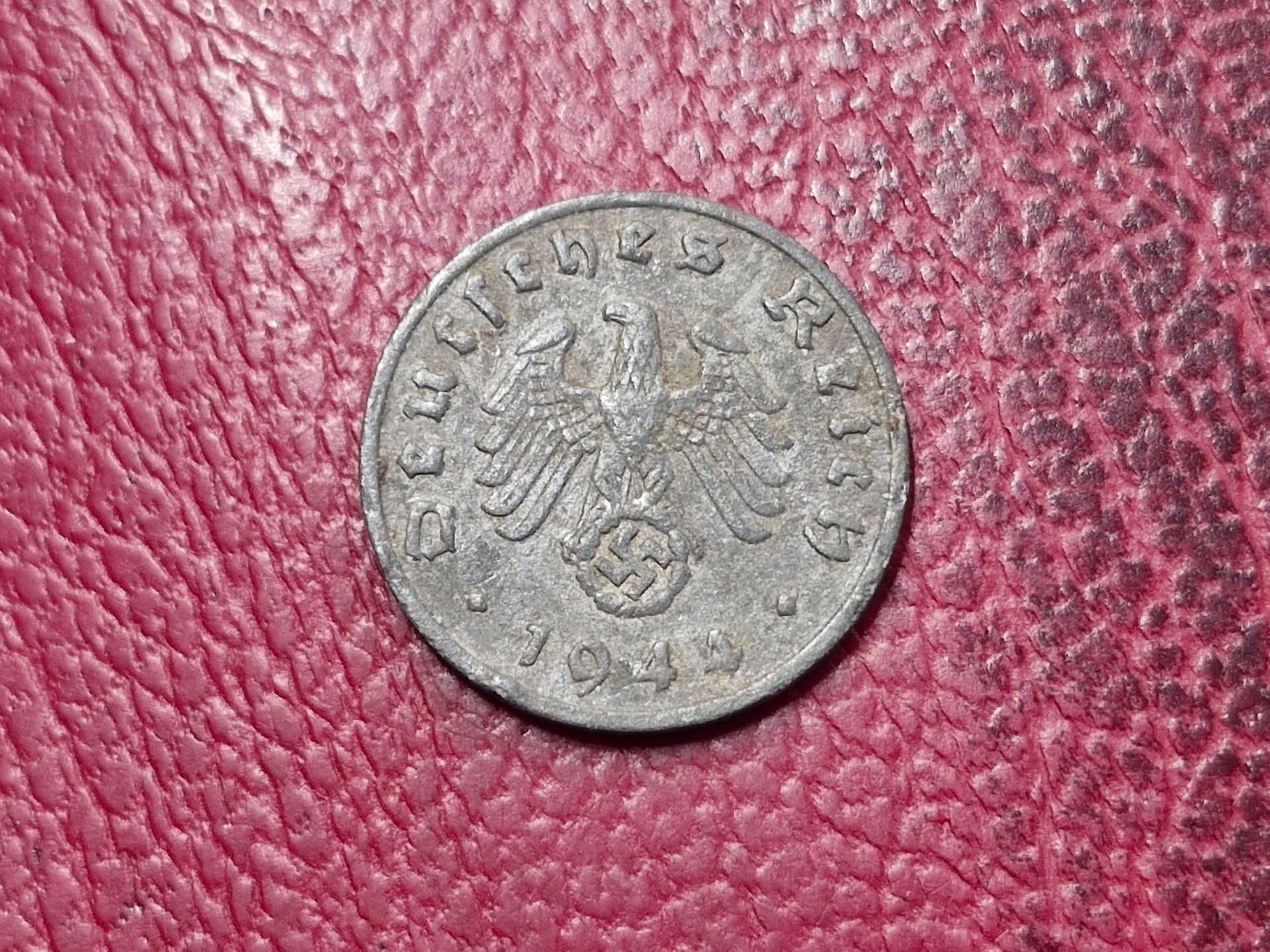 Trečiasis Reichas 1 reichspfenigas, 1944F KM# 97