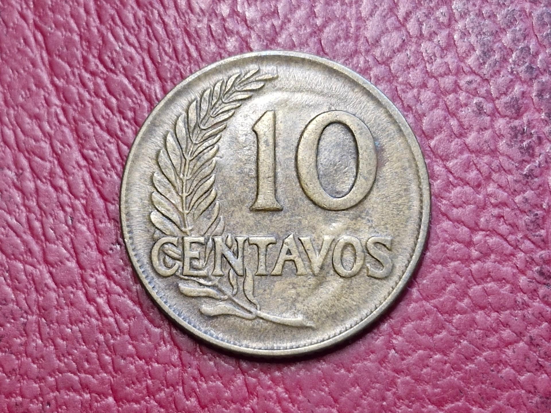 Peru 10 sentavų, 1957 KM# 224