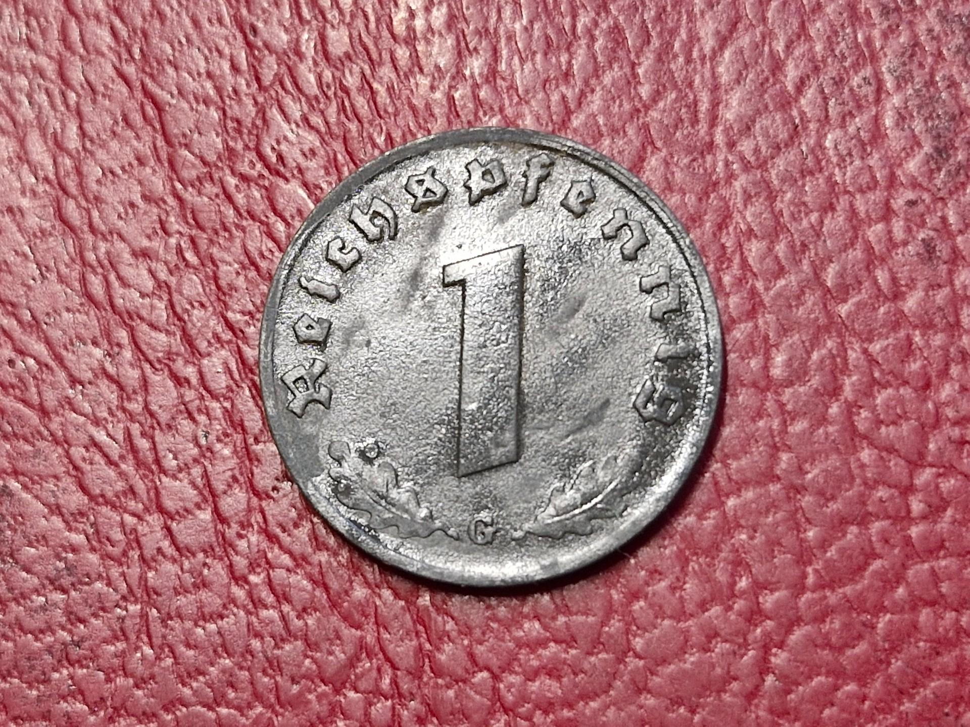 Trečiasis Reichas 1 reichspfenigas, 1943G KM# 97