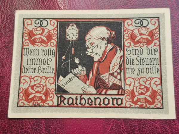 90 Pfennig 1921 Rathenow Notgeld Vokietija