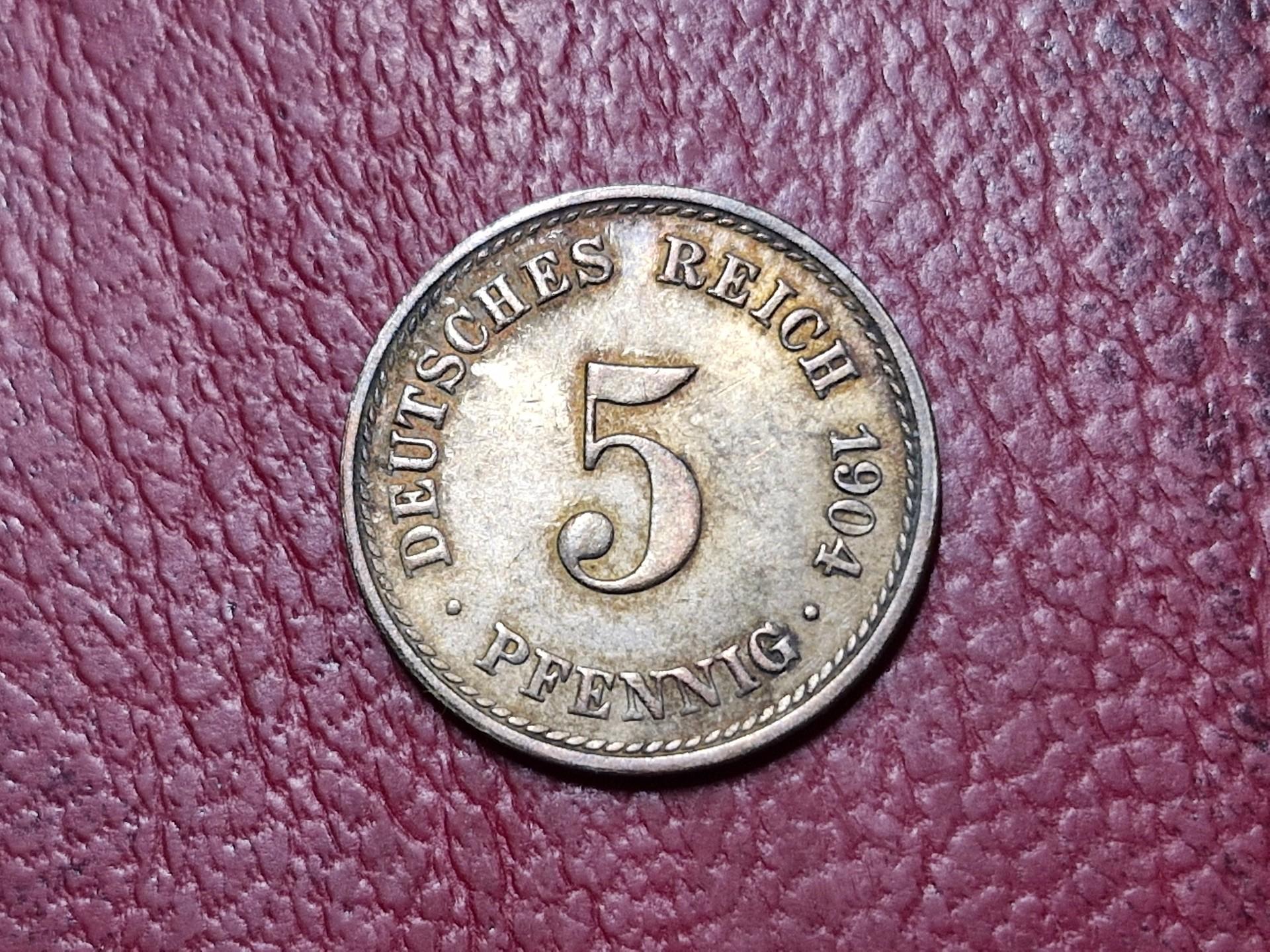 Vokietija 5 pfenigai, 1904A KM# 11