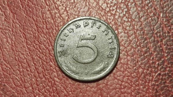 Trečiasis Reichas 5 reichspfenigai, 1940F KM# 100