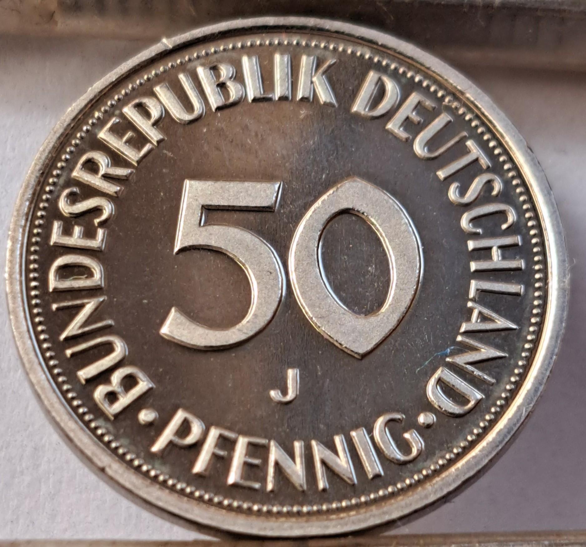 Vokietija 50 pfenigų J 2000 Proof UNC KM#109 (7783)