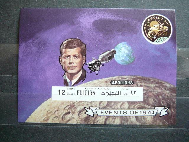 Fudzeira 1970 Kosmosas Apollo13 Kenedis MNH #UAE