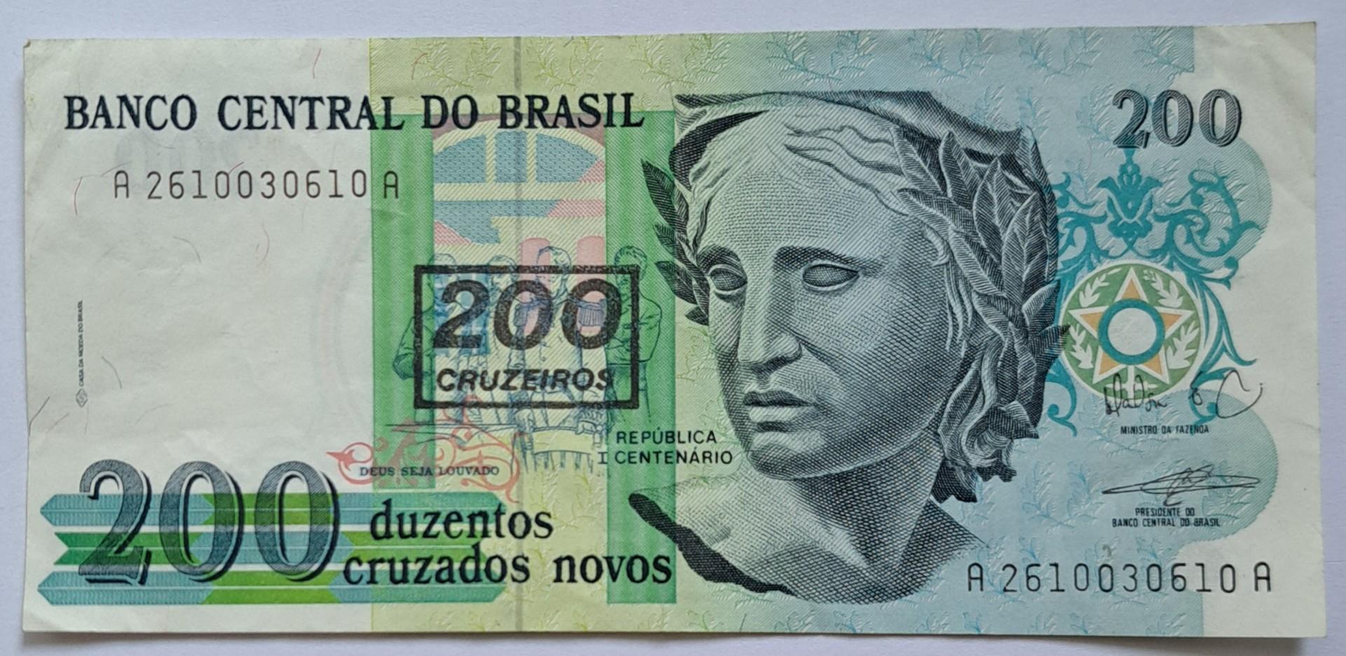 Brazilija 200 cruzeirų 1990 N#206108 (7789)