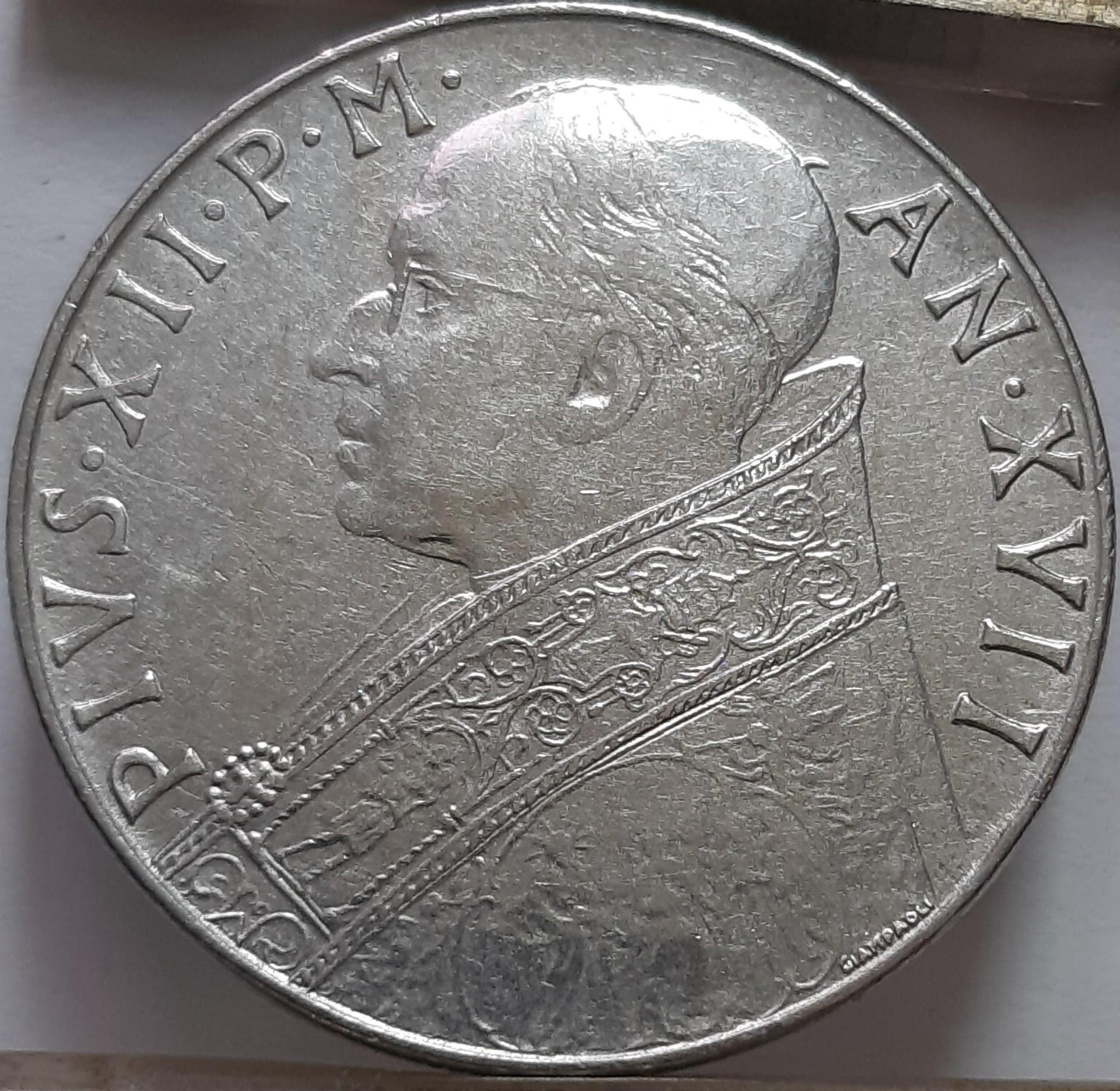 Vatikanas 100 lirų 1955 KM#55 (7798)
