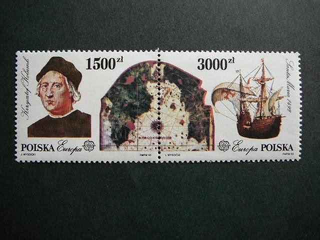 Lenkija 1992 Burlaiviai Kolumbas Laivai Europa MNH