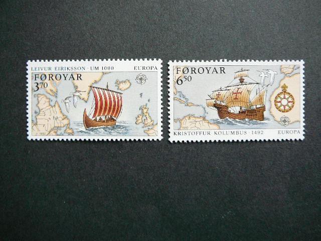 Farerai 1992 K.Kolumbas Burlaiviai Europa MNH #1