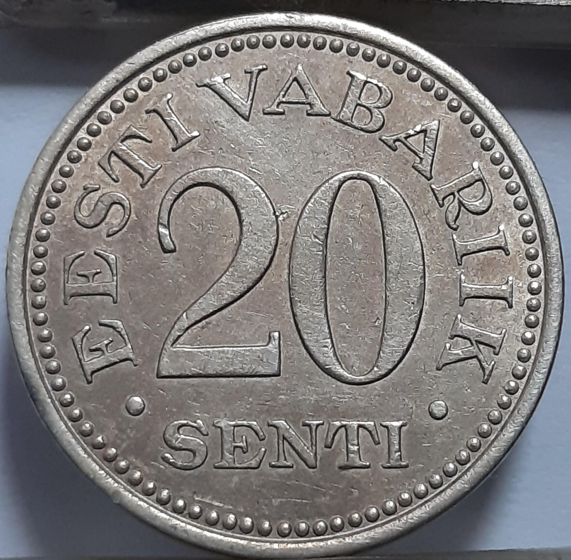 Estija 20 sentų 1935 KM#17 (7817)