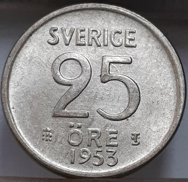 Švedija 25 erės 1953 KM#824 (7808)