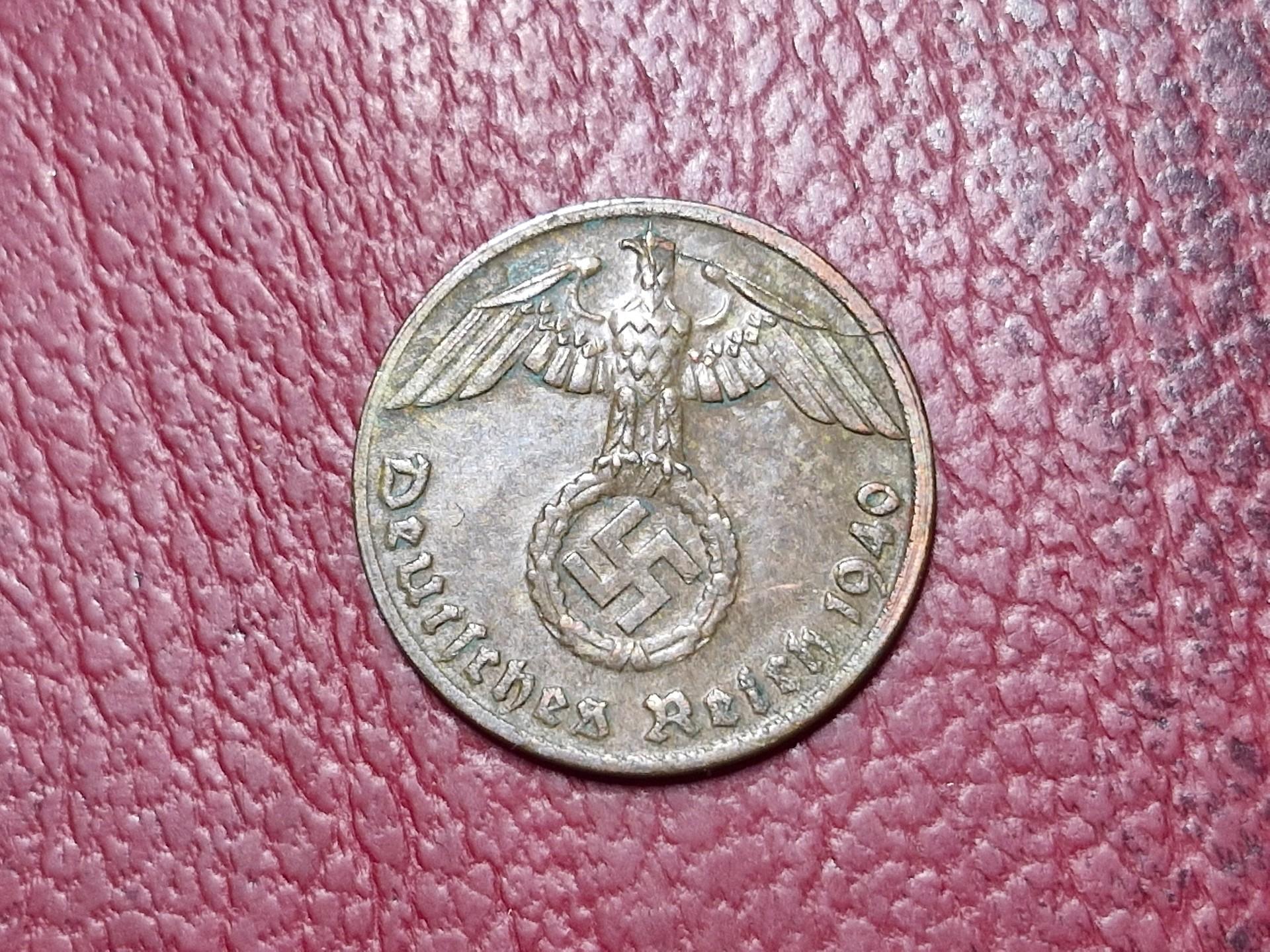 Trečiasis Reichas 1 reichspfenigas, 1940g Km# 89