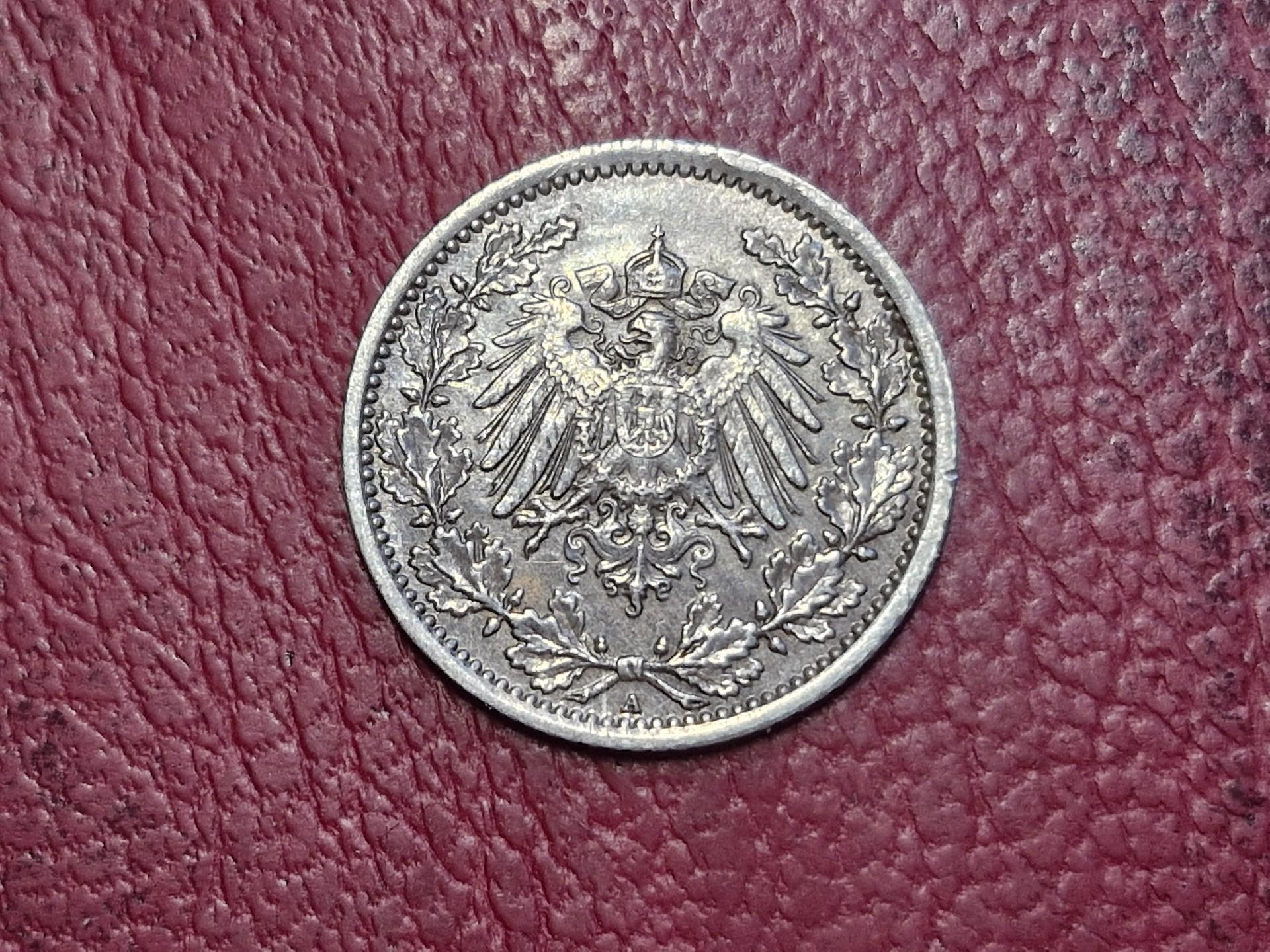 Vokietija ½ markės, 1917A KM# 17 AG 0.900