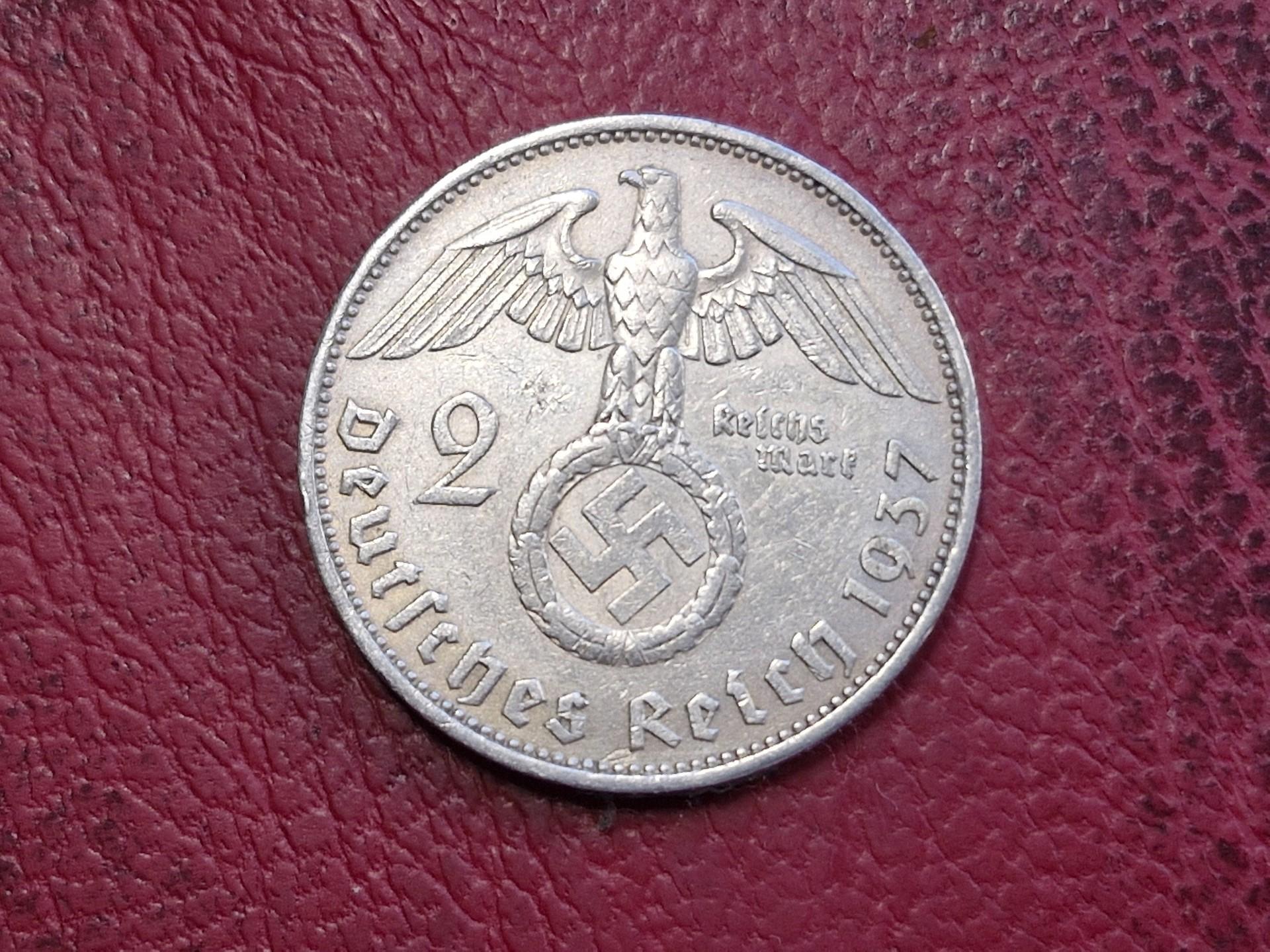 Trečiasis Reichas 2 reichsmarkės, 1937A KM# 93 AG