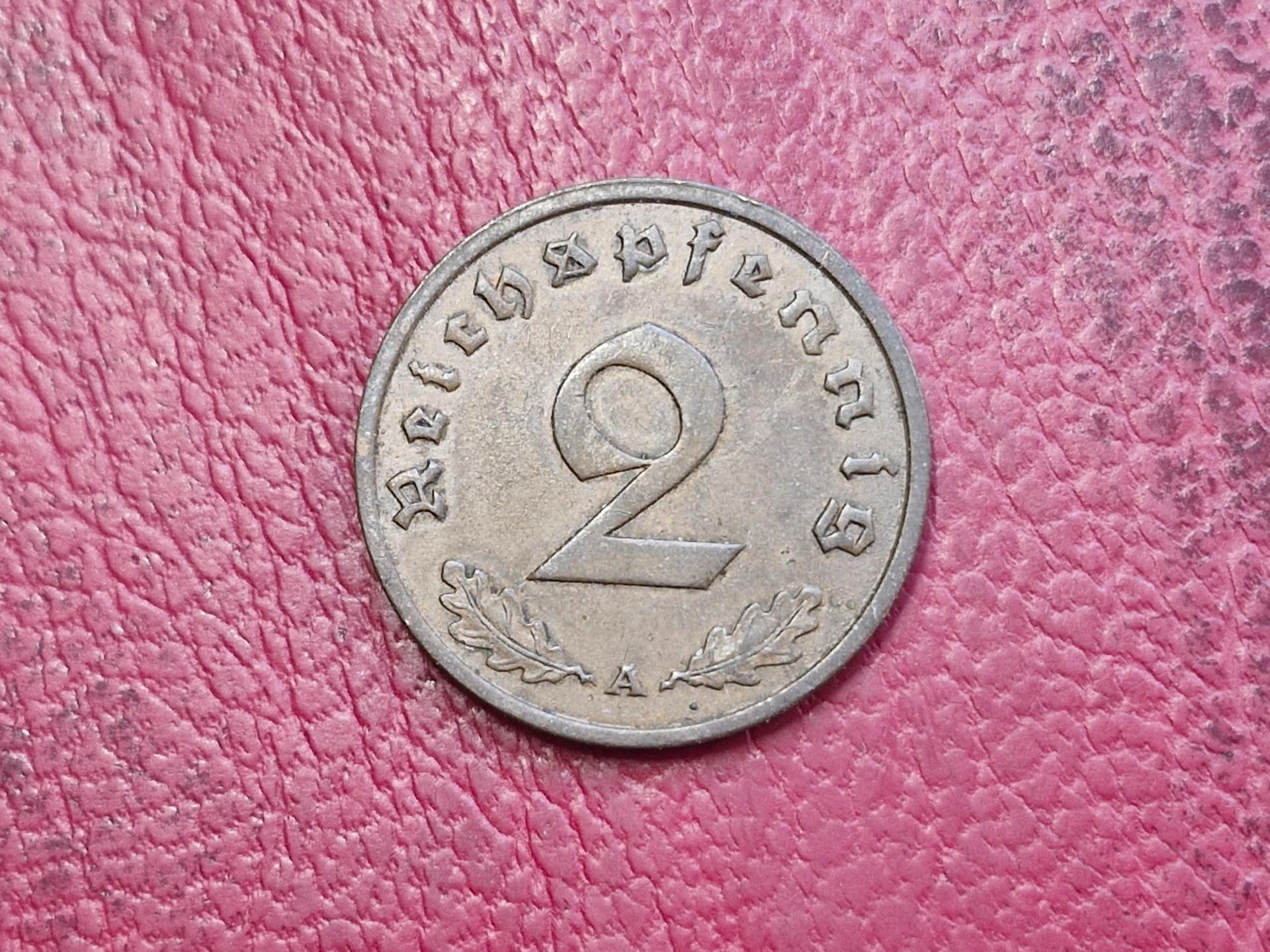 Trečiasis Reichas 2 reichspfenigai, 1936a Km# 90