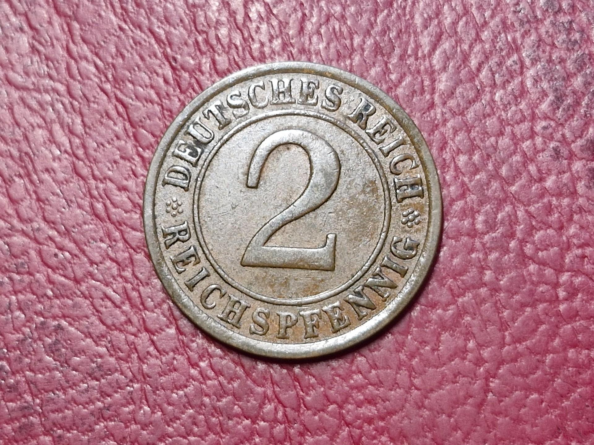 Vokietija 2 reichspfenigai, 1925E KM# 38