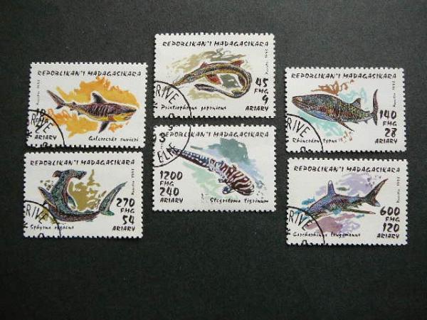 Madagaskaras 1993 Rykliai Zuvys antsp.