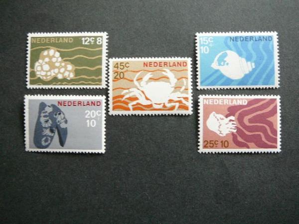 Nyderlandai  Krabai Kriaukles MNH