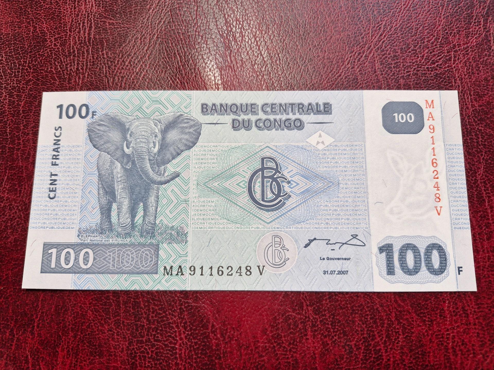 100 Francs 2007.07.31 Kongo Demokratinė R. P-98a