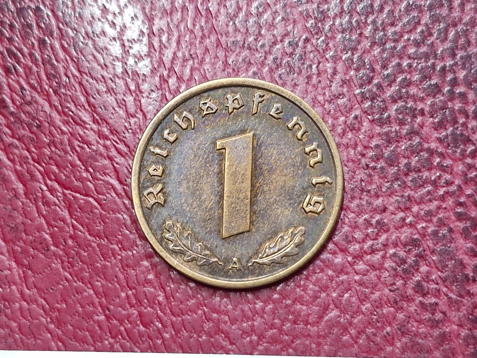 Trečiasis Reichas 1 reichspfenigas, 1939A KM# 89