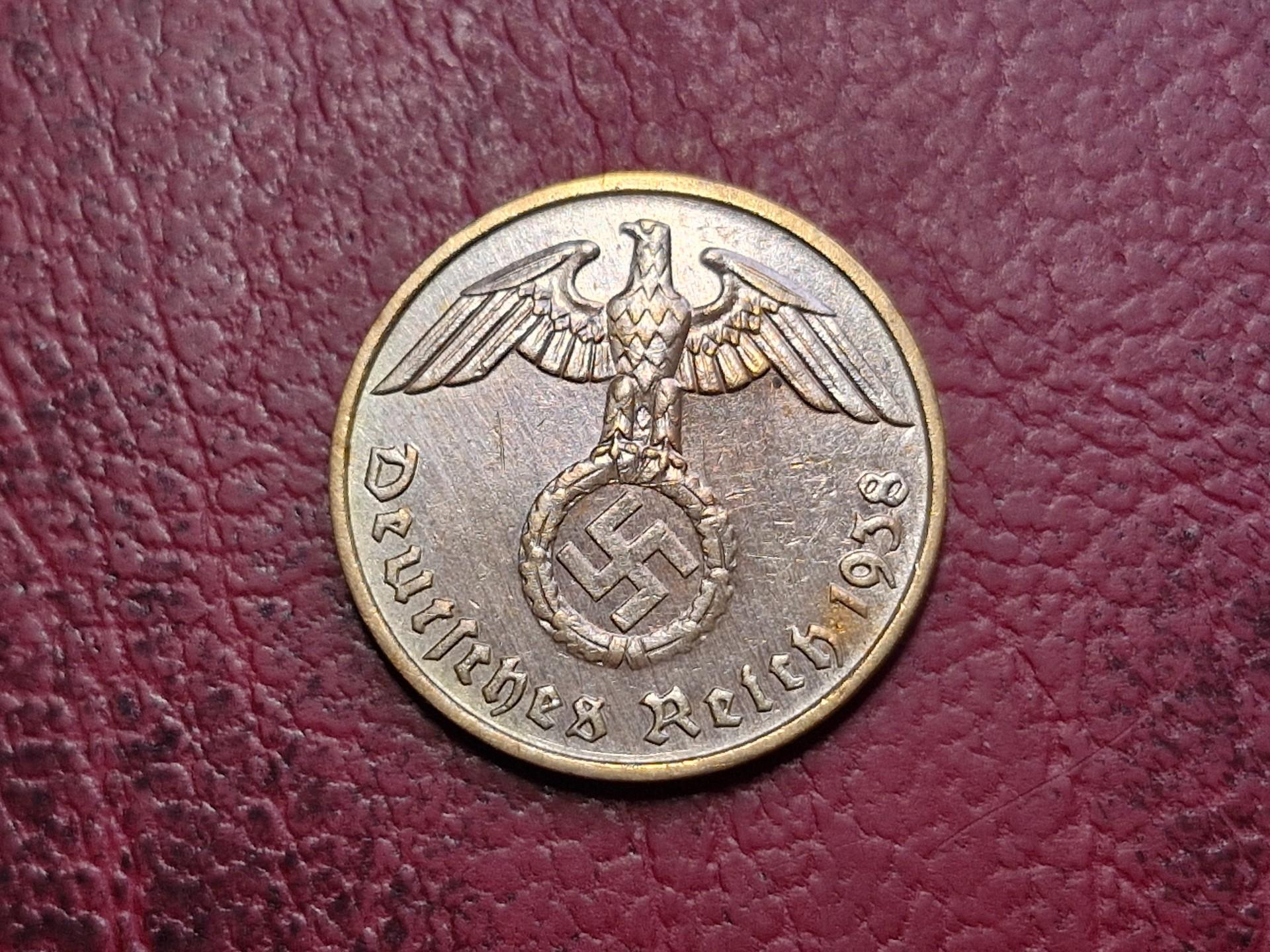 Trečiasis Reichas 2 reichspfenigai, 1938F KM# 90