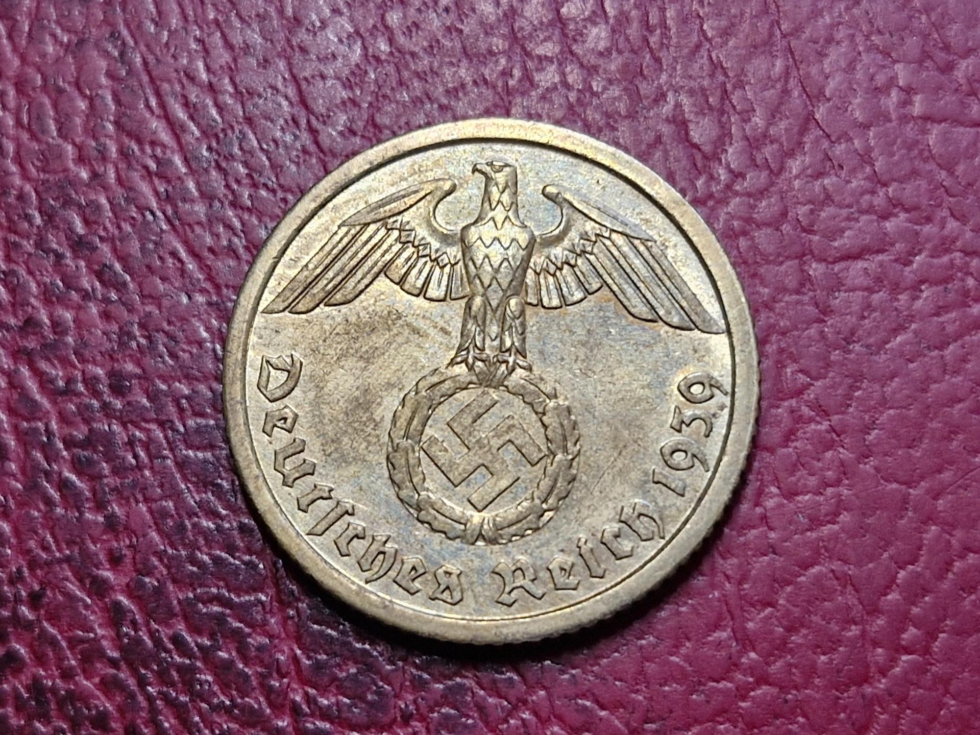 Trečiasis Reichas 10 reichspfenigų, 1939A KM# 92