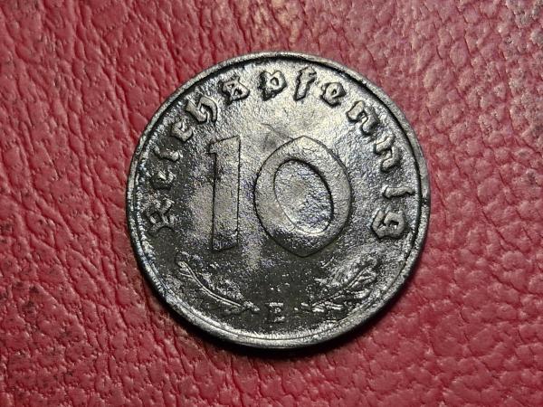 Trečiasis Reichas 10 reichspfenigų, 1940E KM# 101