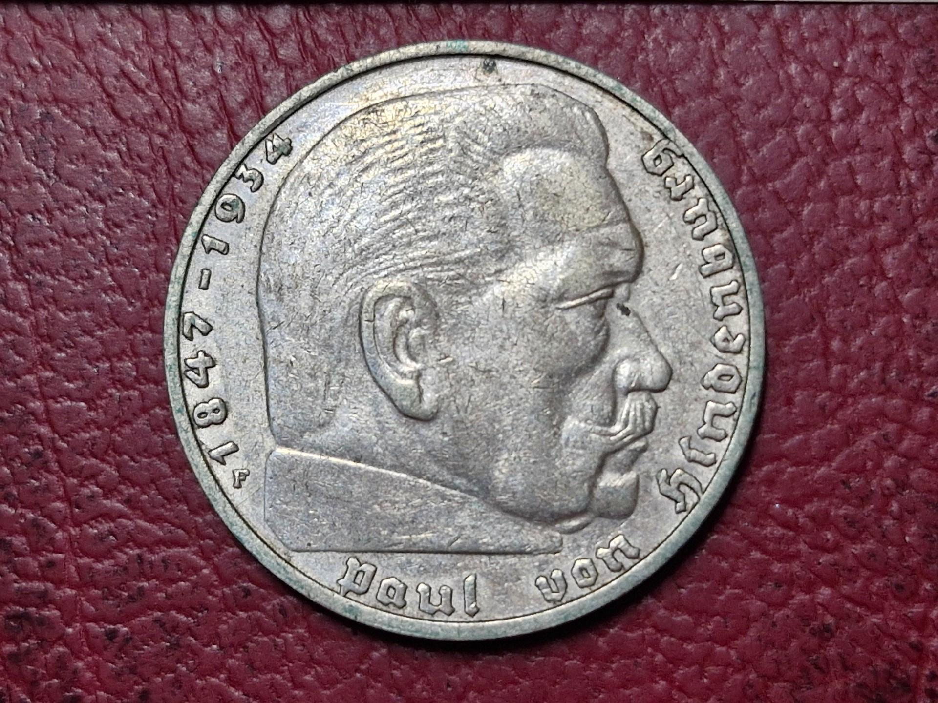 Trečiasis Reichas 2 reichsmarkės, 1938F AG GAVIA