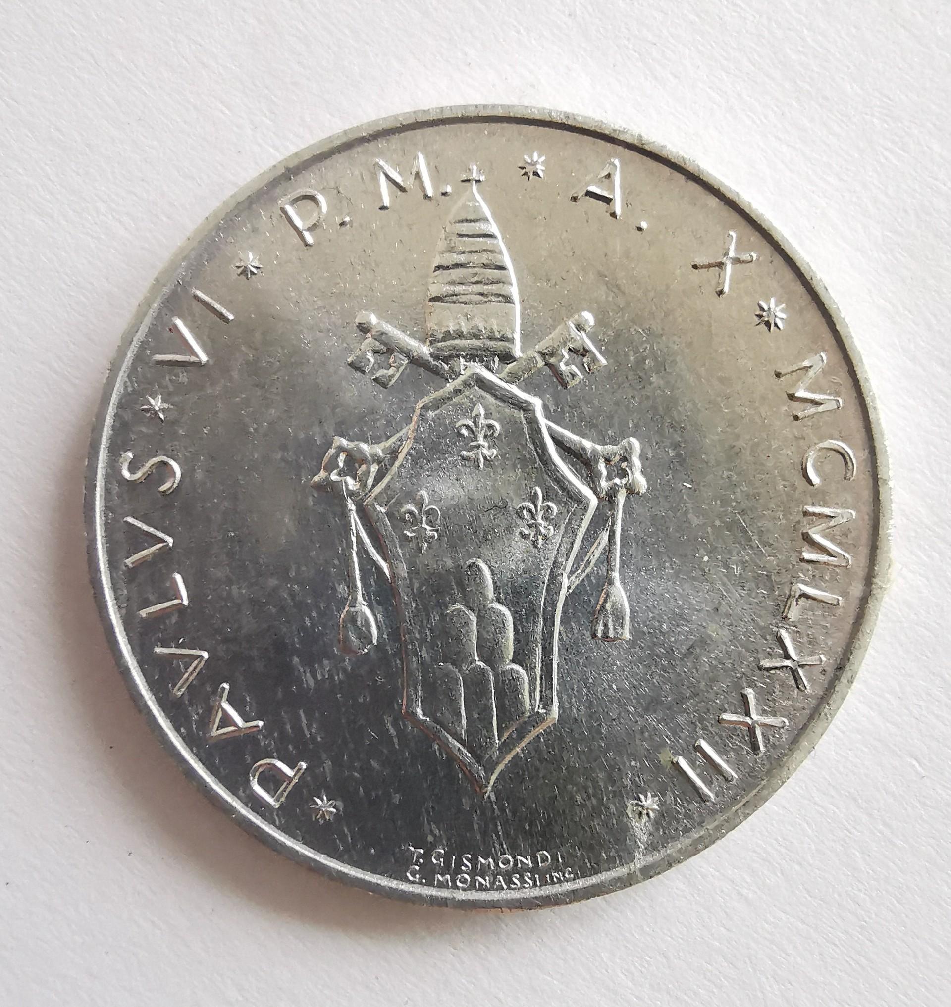 Vatikanas 10 lirų 1972