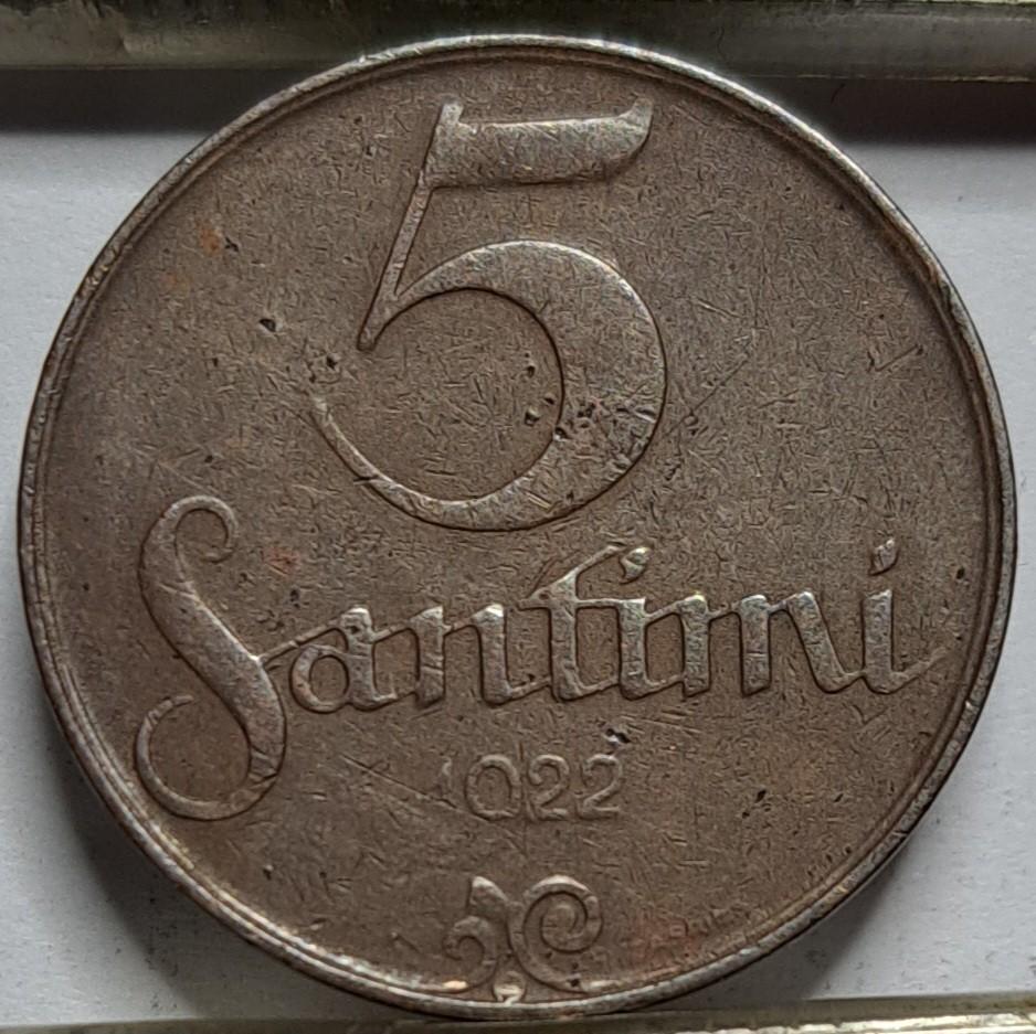 Latvija 5 santimai 1922 KM#3 (7818)