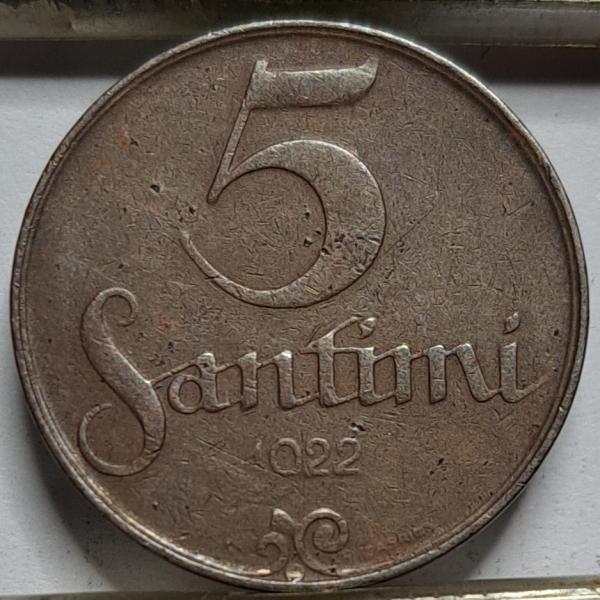 Latvija 5 santimai 1922 KM#3 (7818)