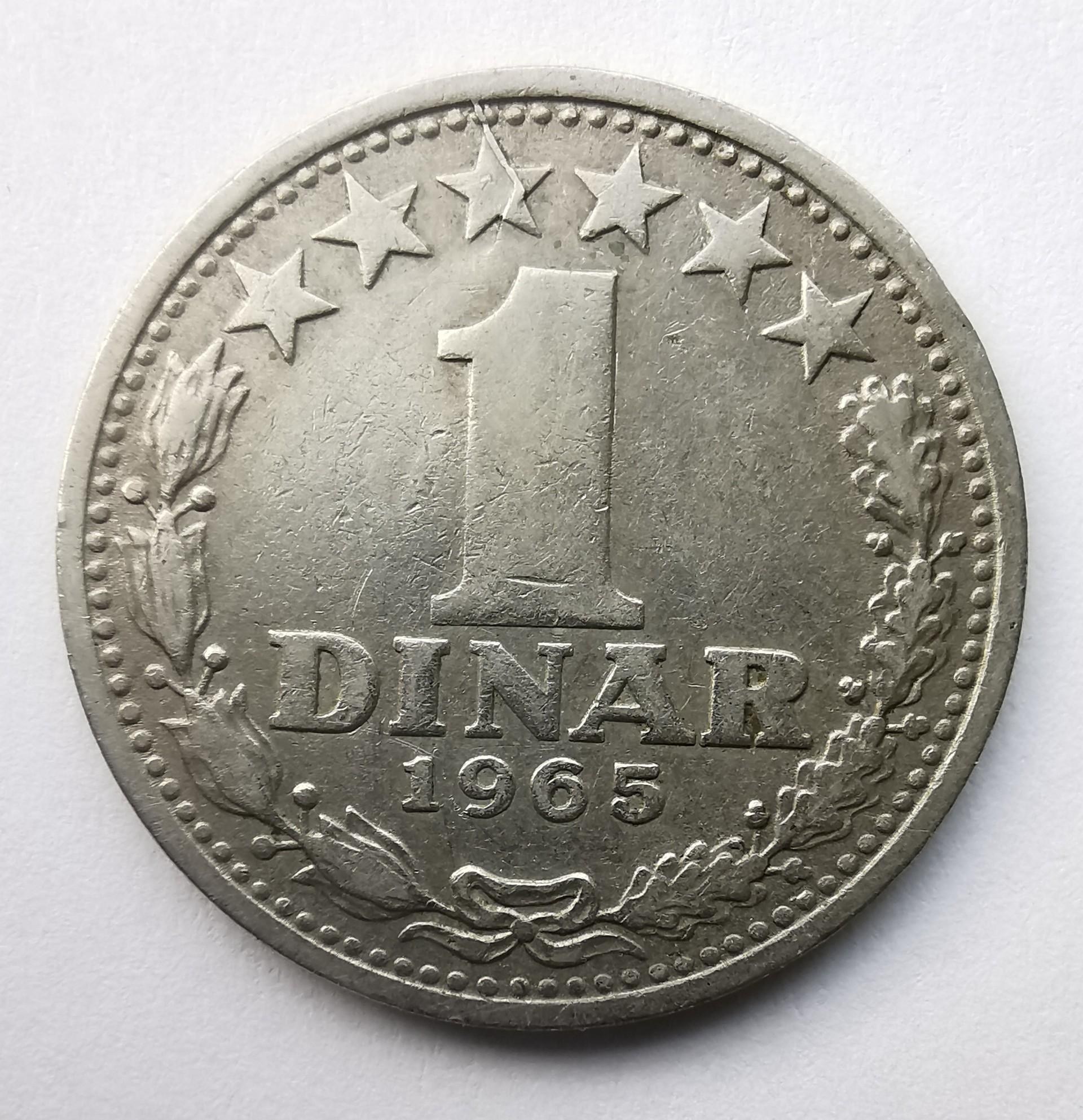 Jugoslavija 1 dinaras 1965