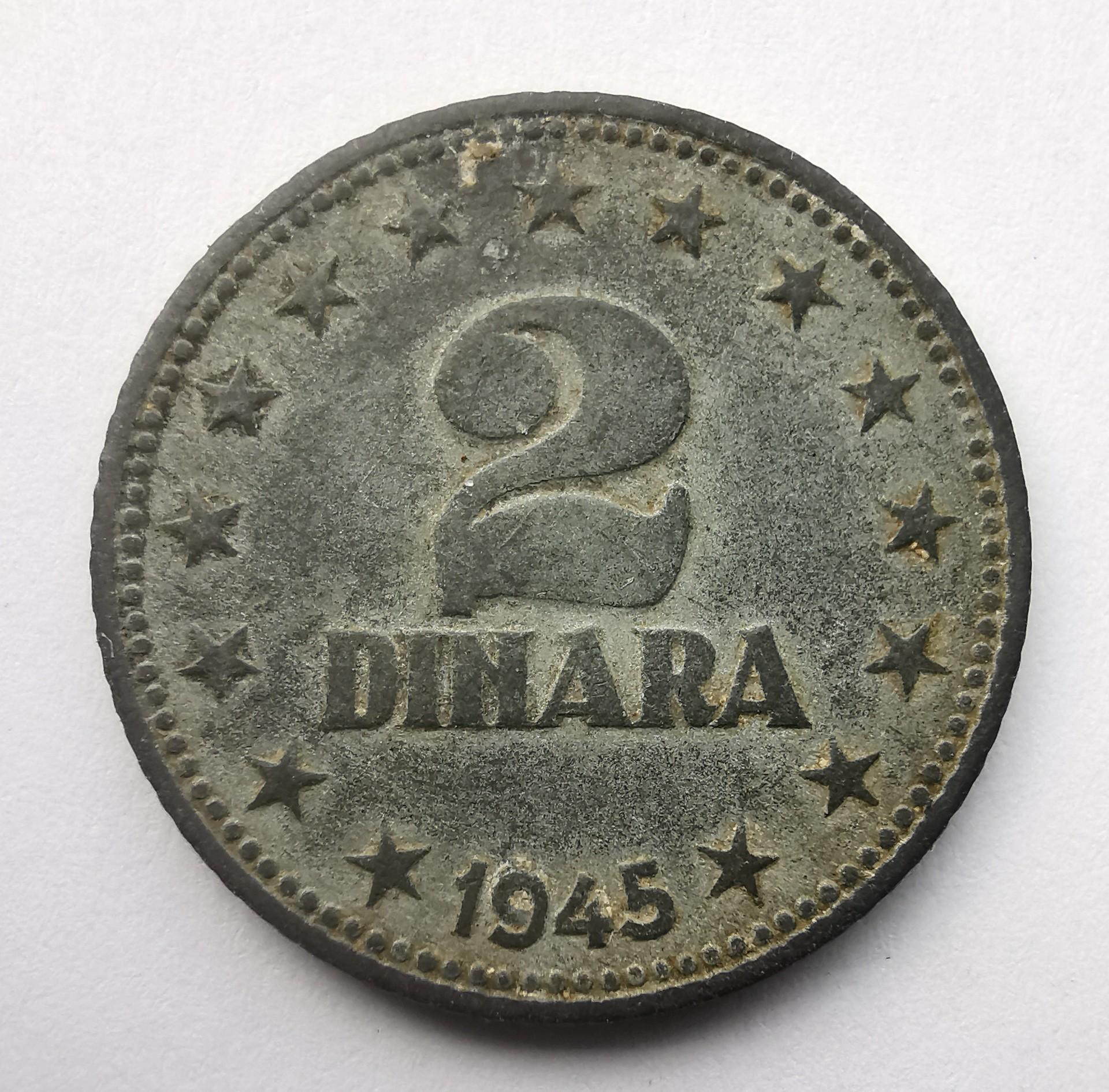 Jugoslavija 2 dinarai 1945