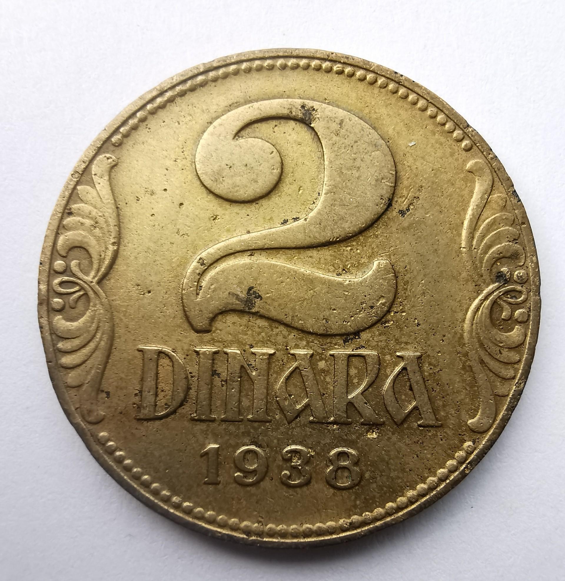 Jugoslavija 2 dinarai 1938