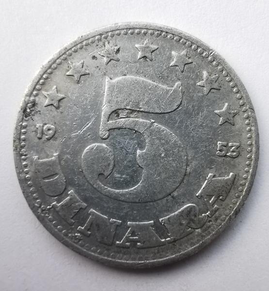 Jugoslavija 5 dinarai 1953