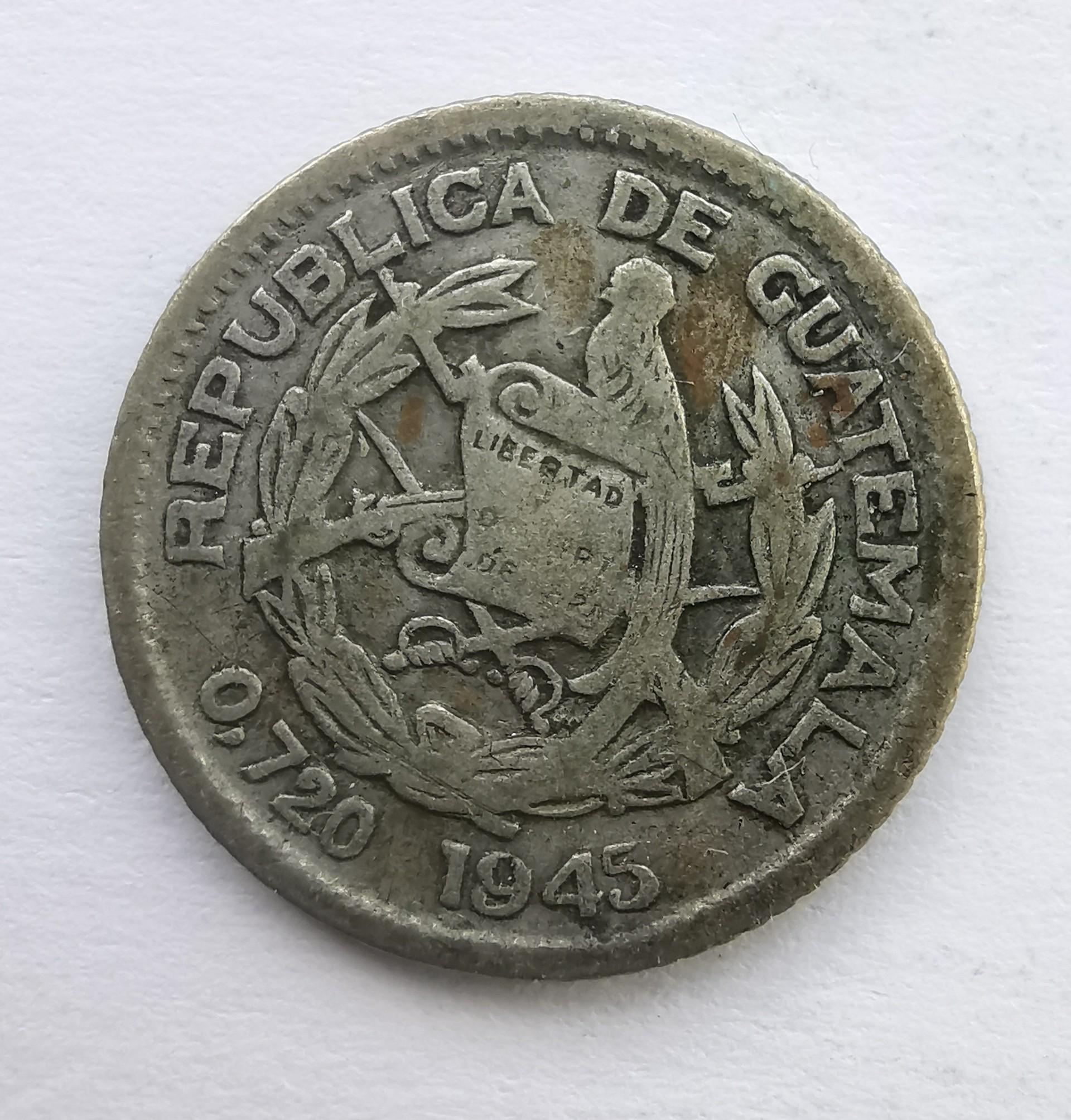 Gvatemala 5 c 1945 sidabras