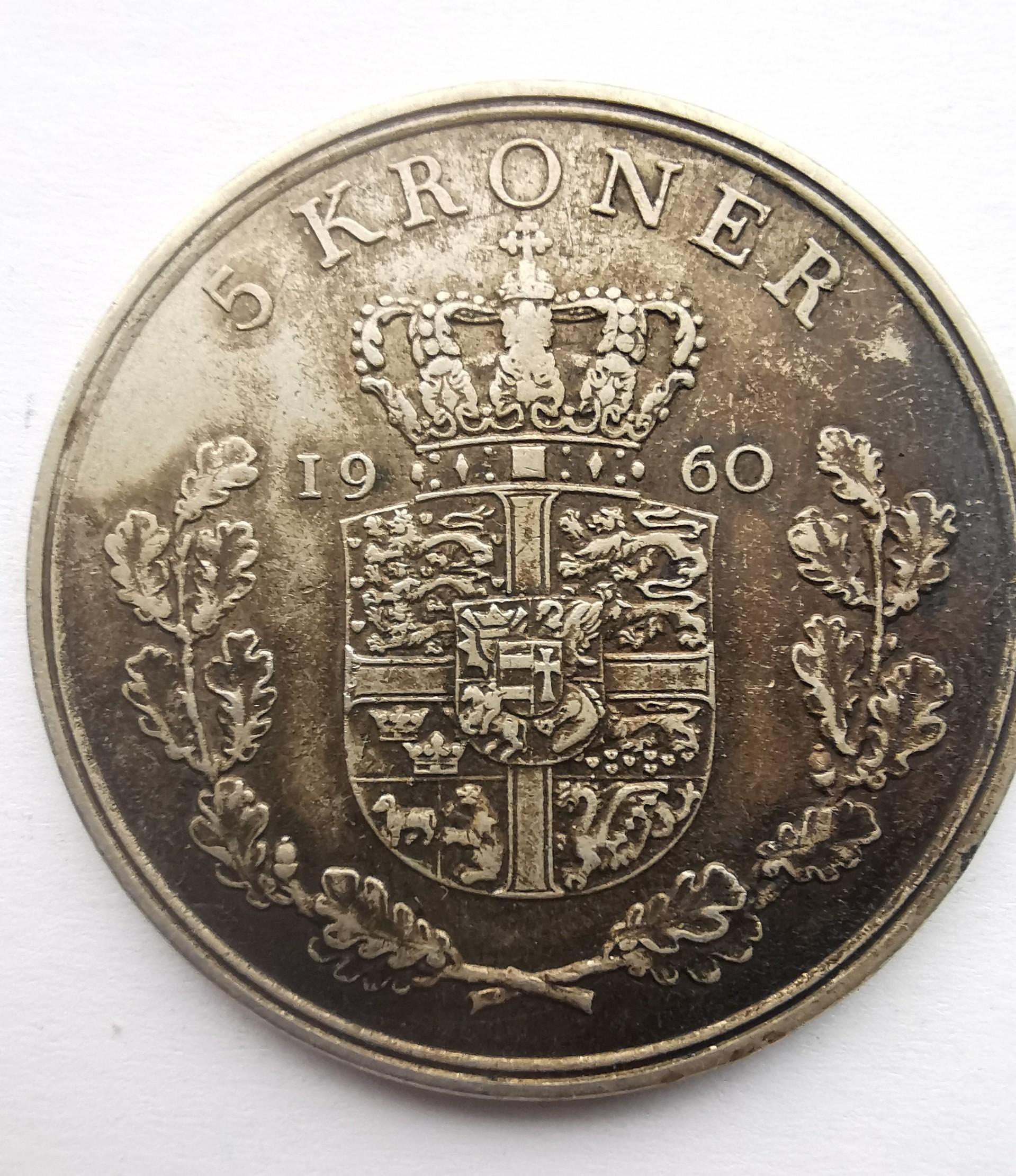 Danija 5 kronos 1960