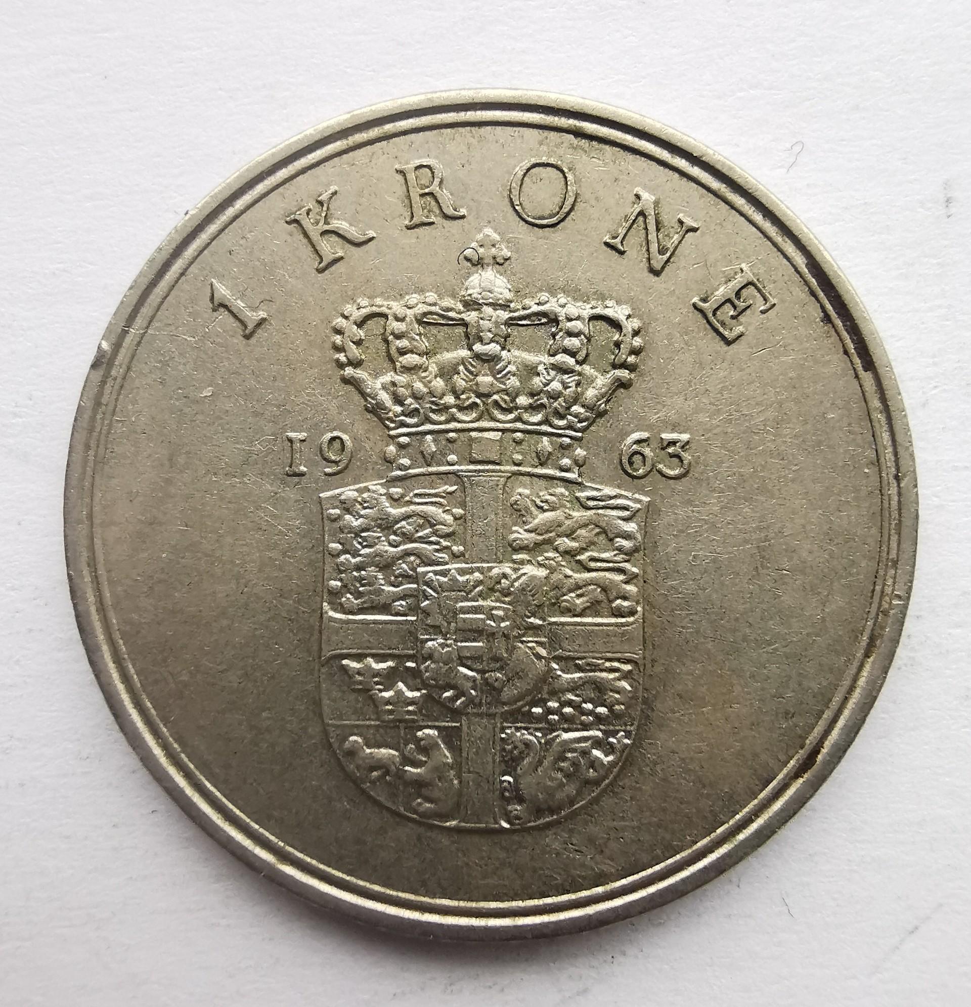 Danija 1 krona 1963