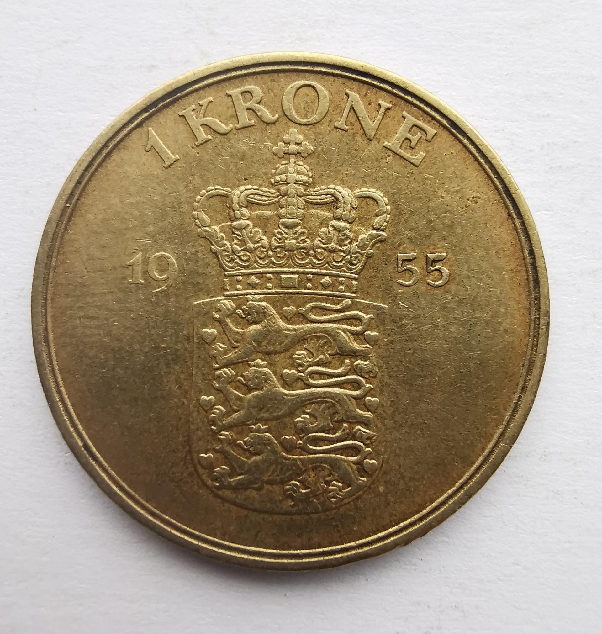 Danija 1 krona 1955