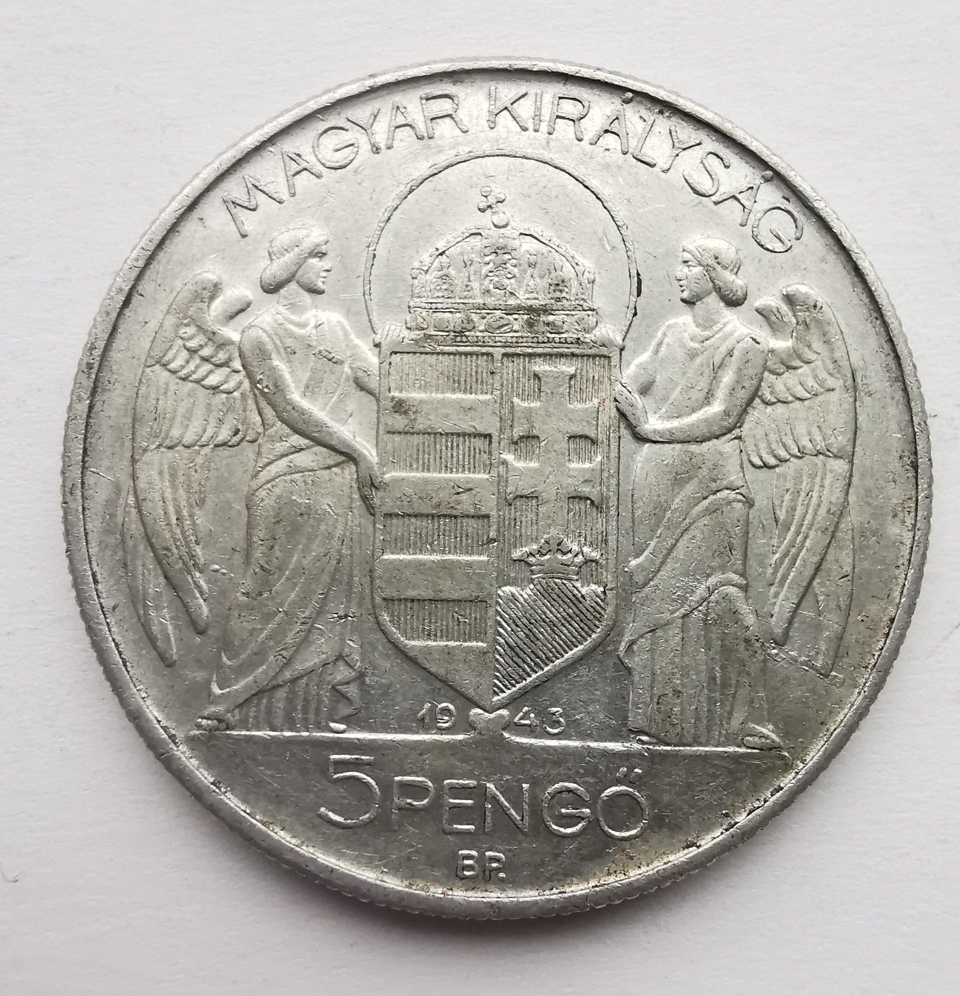 Vengrija 5 pengo 1943