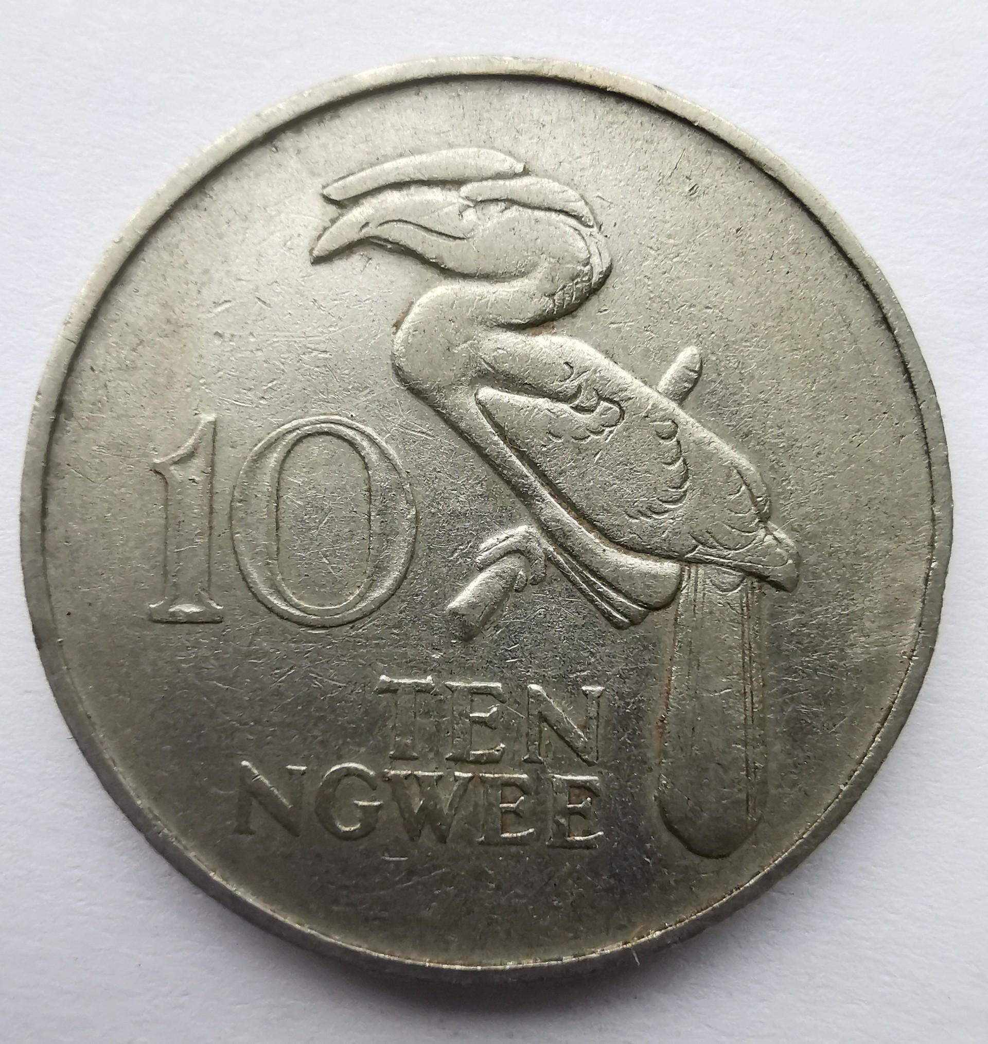 Zambija 10 ngvee 1972