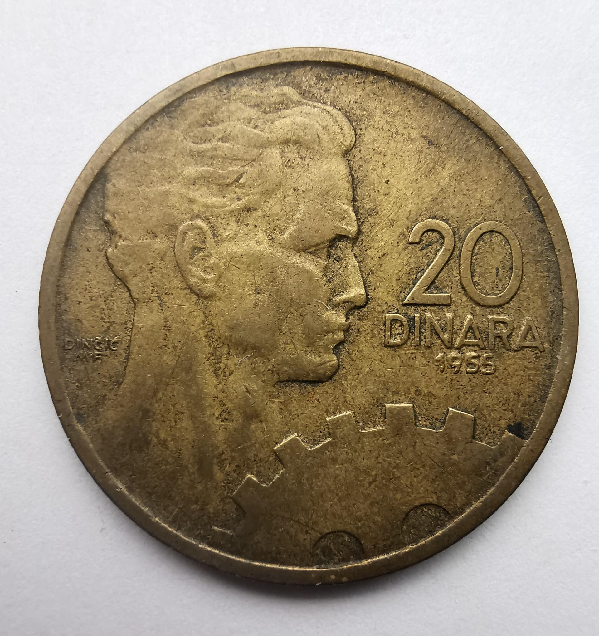 Jugoslavija 20 dinarų 1955