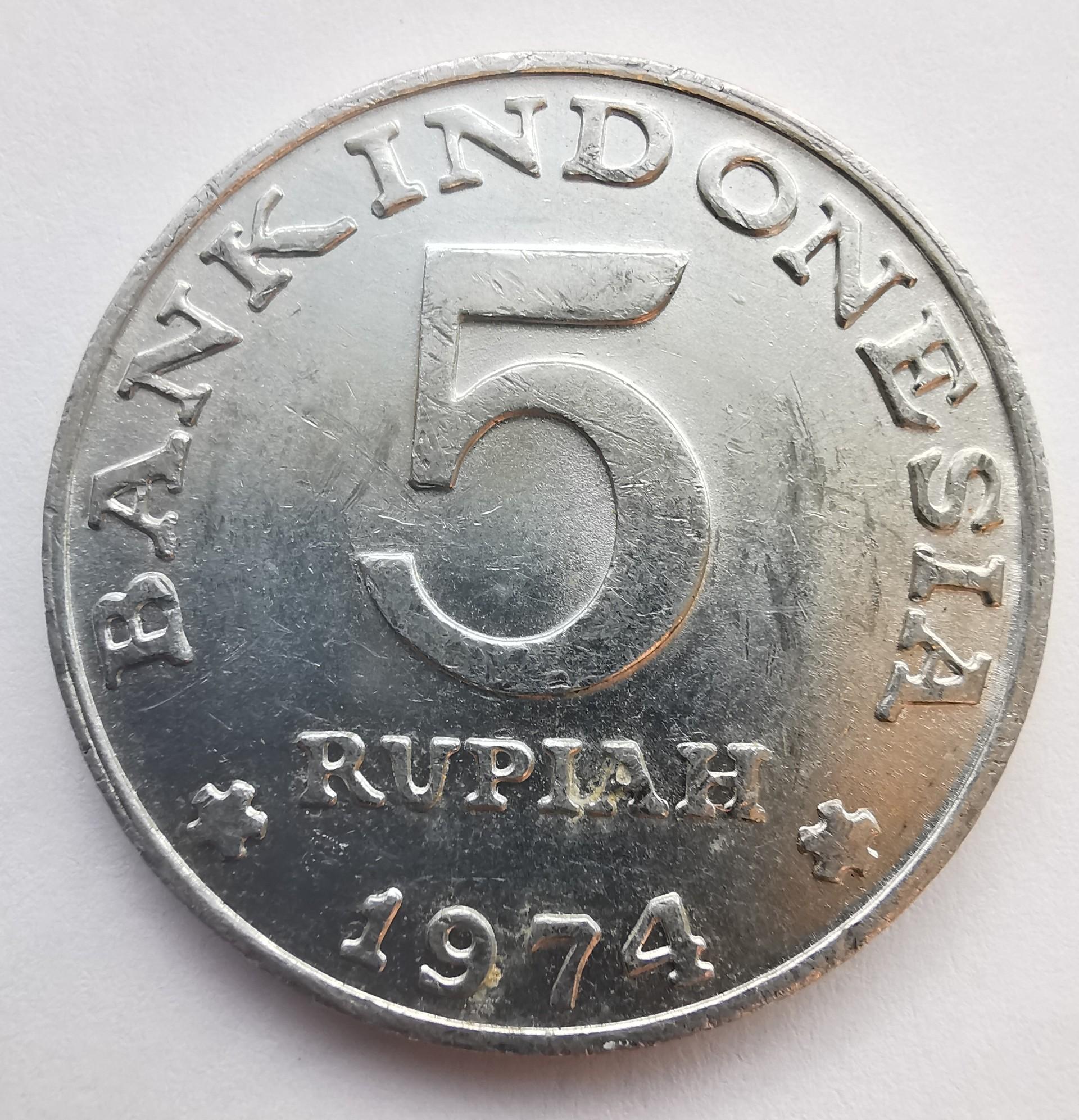 Indonezija 5 rupijos 1974