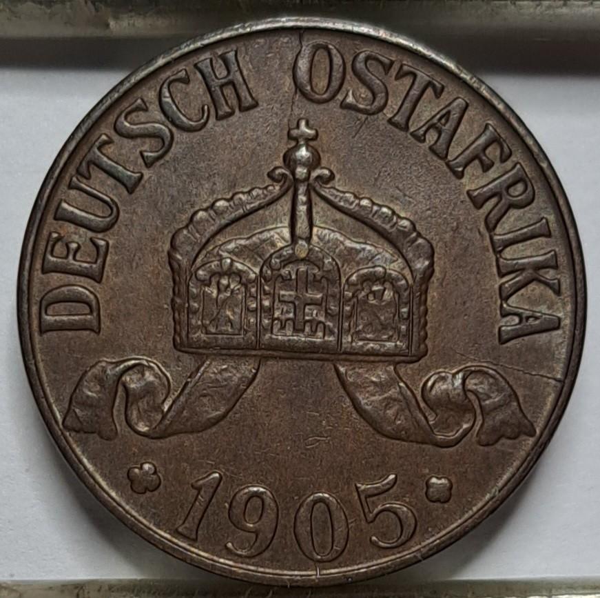 Vokietijos Rytų Afrika 1 heleris 1905 KM#7 (6748)