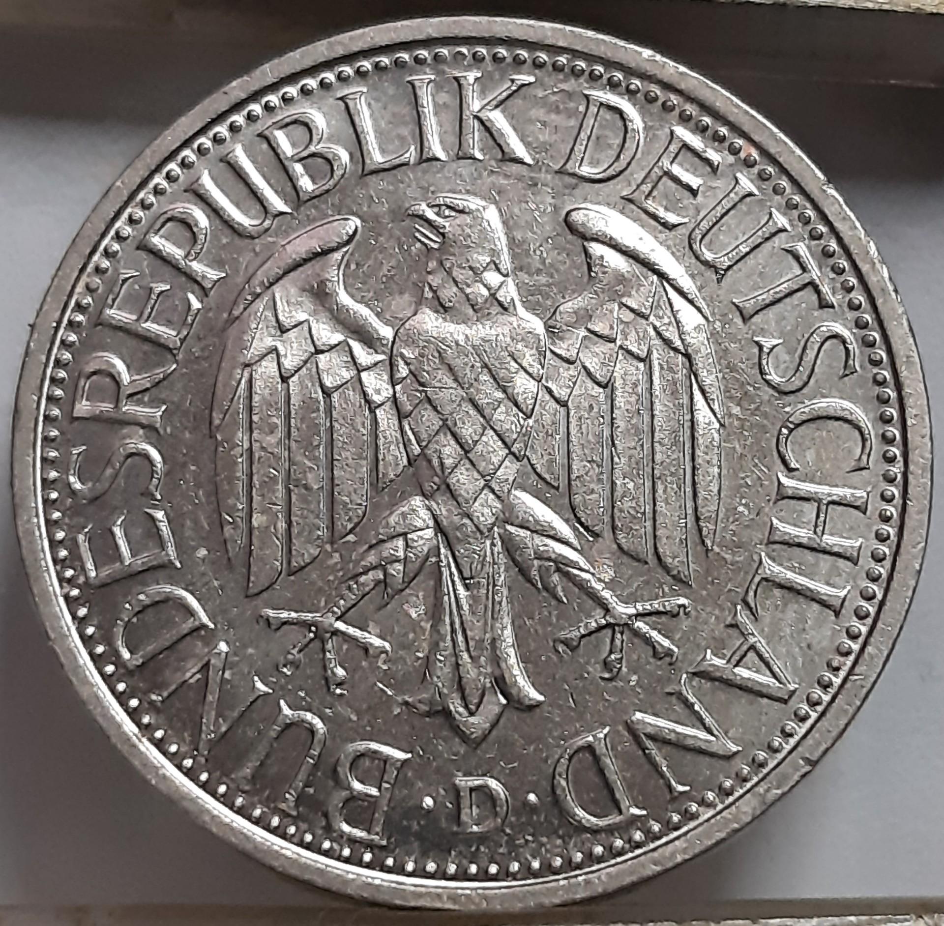 Vokietija 1 markė D 1987 KM#110 (7855)