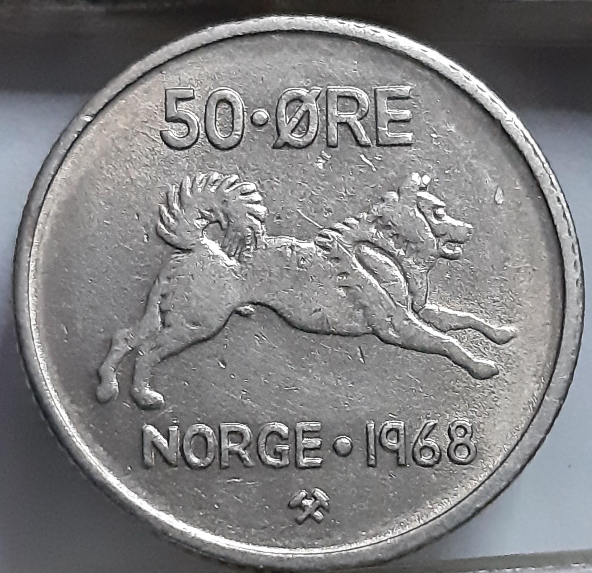 Norvegija 50 erių 1968 KM#408 (7847)