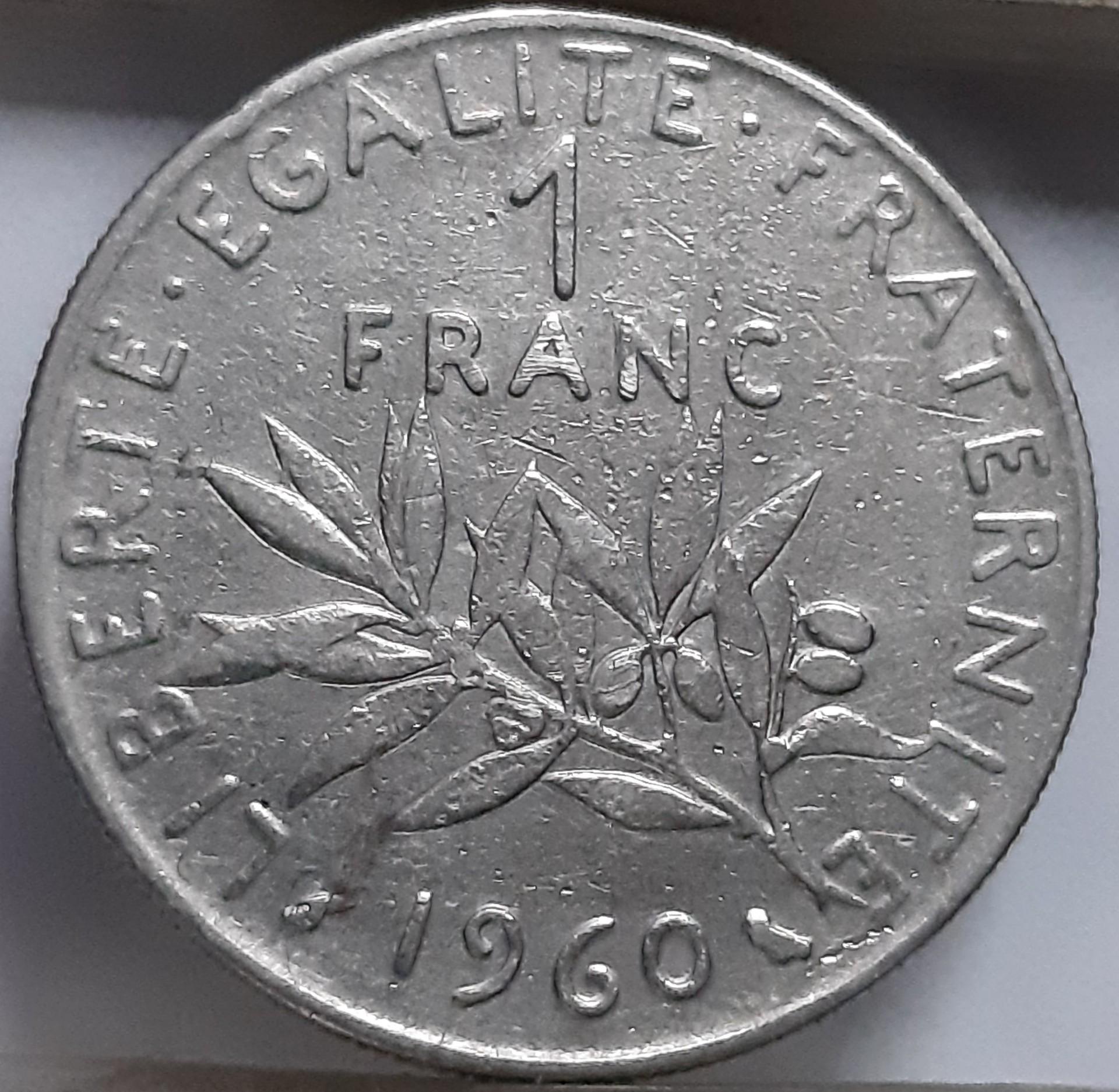 Prancūzija 1 frankas 1960 KM#925 (7853)