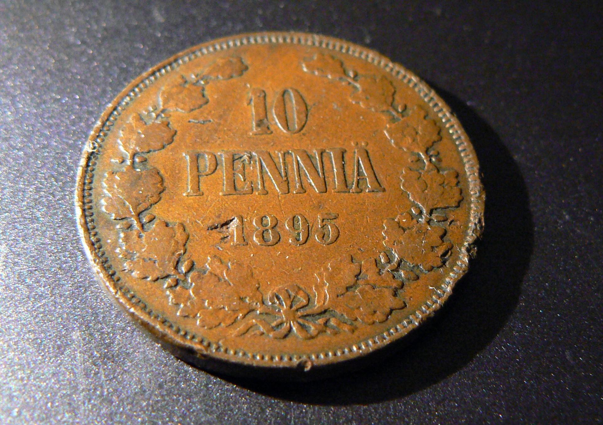 10 pennia 1895 Suomija