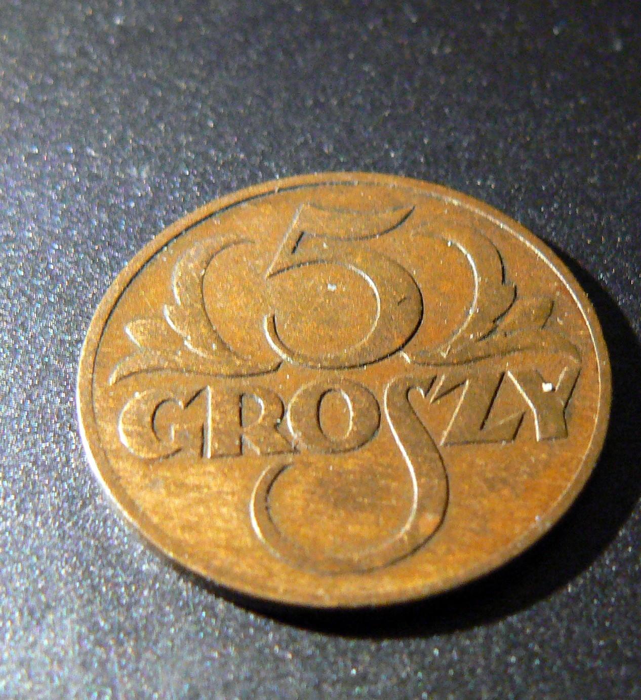 5 groszy 1936 m.