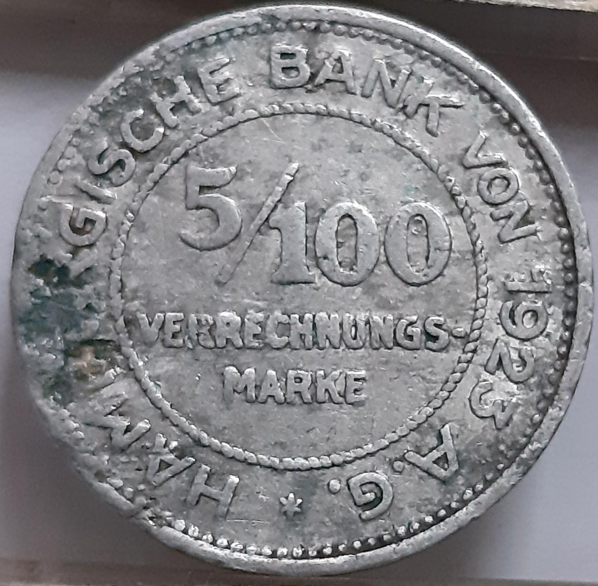 Hamburgas 5/10 markės 1923 FW#637.2 N#65340 (7860)