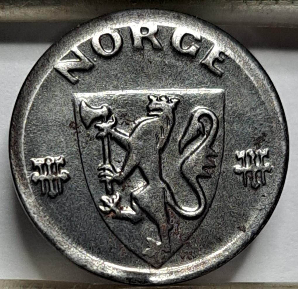 Norvegija 1 erė 1945 brokas KM#387 (7866)